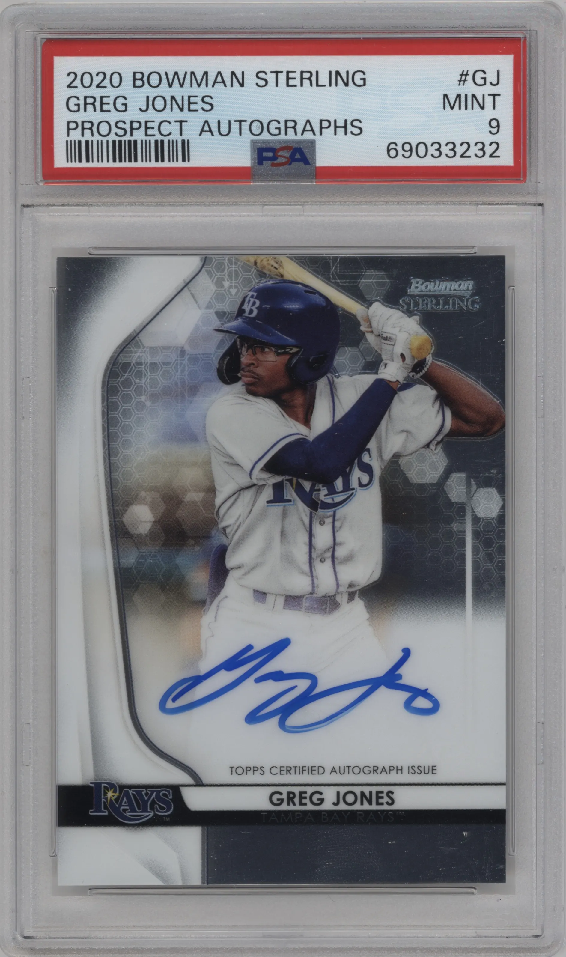 2020 Bowman Sterling Pros.Auto Greg Jones #BSPA-GJ PSA 9