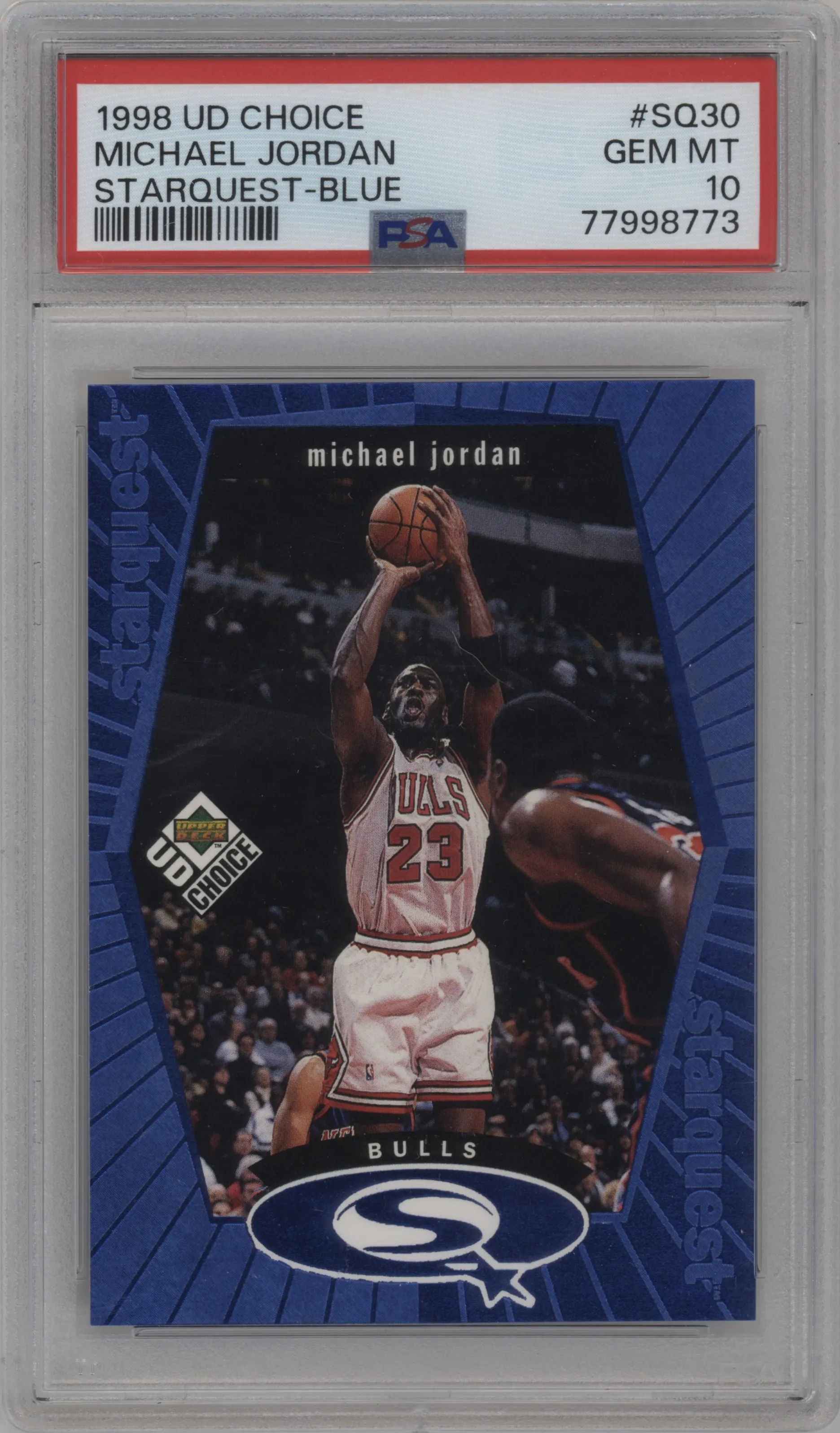 1998 Upper Deck Choice StarQuest Michael Jordan Blue #SQ30 PSA 10