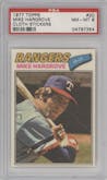 Mike Hargrove from the 1977 Topps set graded by PSA and given an overall grade of 8.