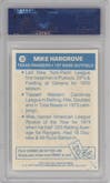 Mike Hargrove from the 1977 Topps set graded by PSA and given an overall grade of 8.