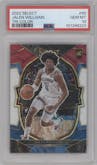 Jalen Williams from the 2022-23 Panini Select set featuring a Tri-Color parallel graded by PSA and given an overall grade of 10.