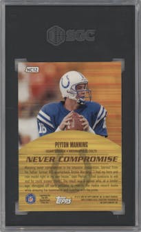 Peyton Manning from the 1999 Topps Stadium Club set graded by SGC and given an overall grade of 10.