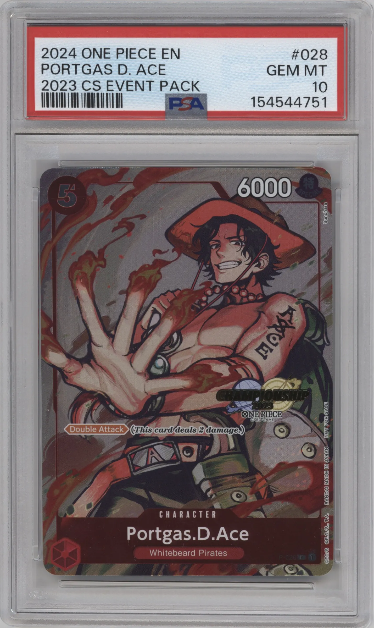 2024 One Piece '23 CS Event Pack Portgas.D.Ace PSA 10
