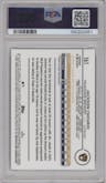 Jackson Chourio from the 2024 Topps Chrome set featuring a Green Raywave Refractor parallel graded by PSA and given an overall grade of 9.