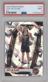 Caitlin Clark from the 2024 Panini Prizm WNBA set featuring a Ice parallel graded by PSA and given an overall grade of 9.