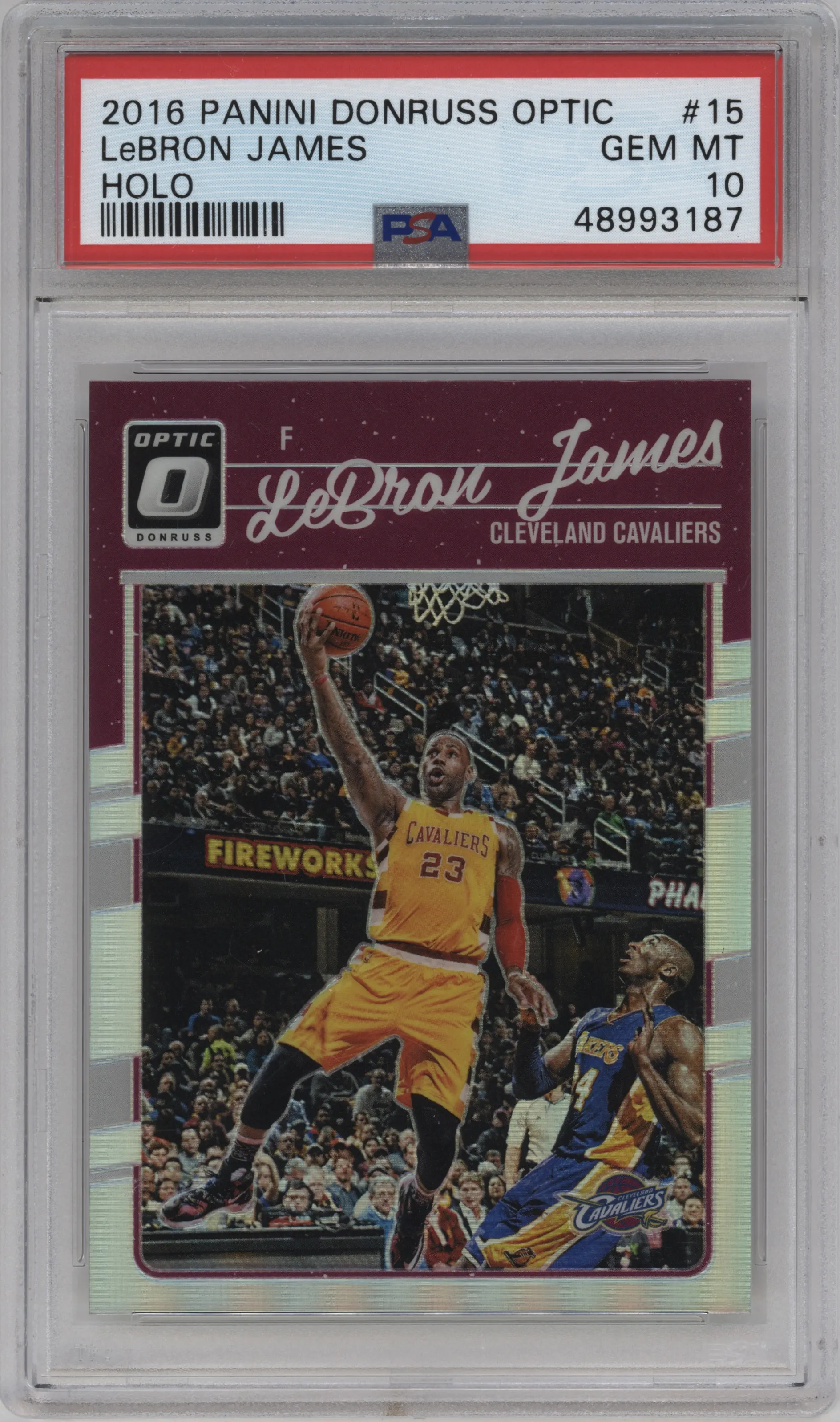 2016 Panini Donruss Optic LeBron James Holo #15 PSA 10
