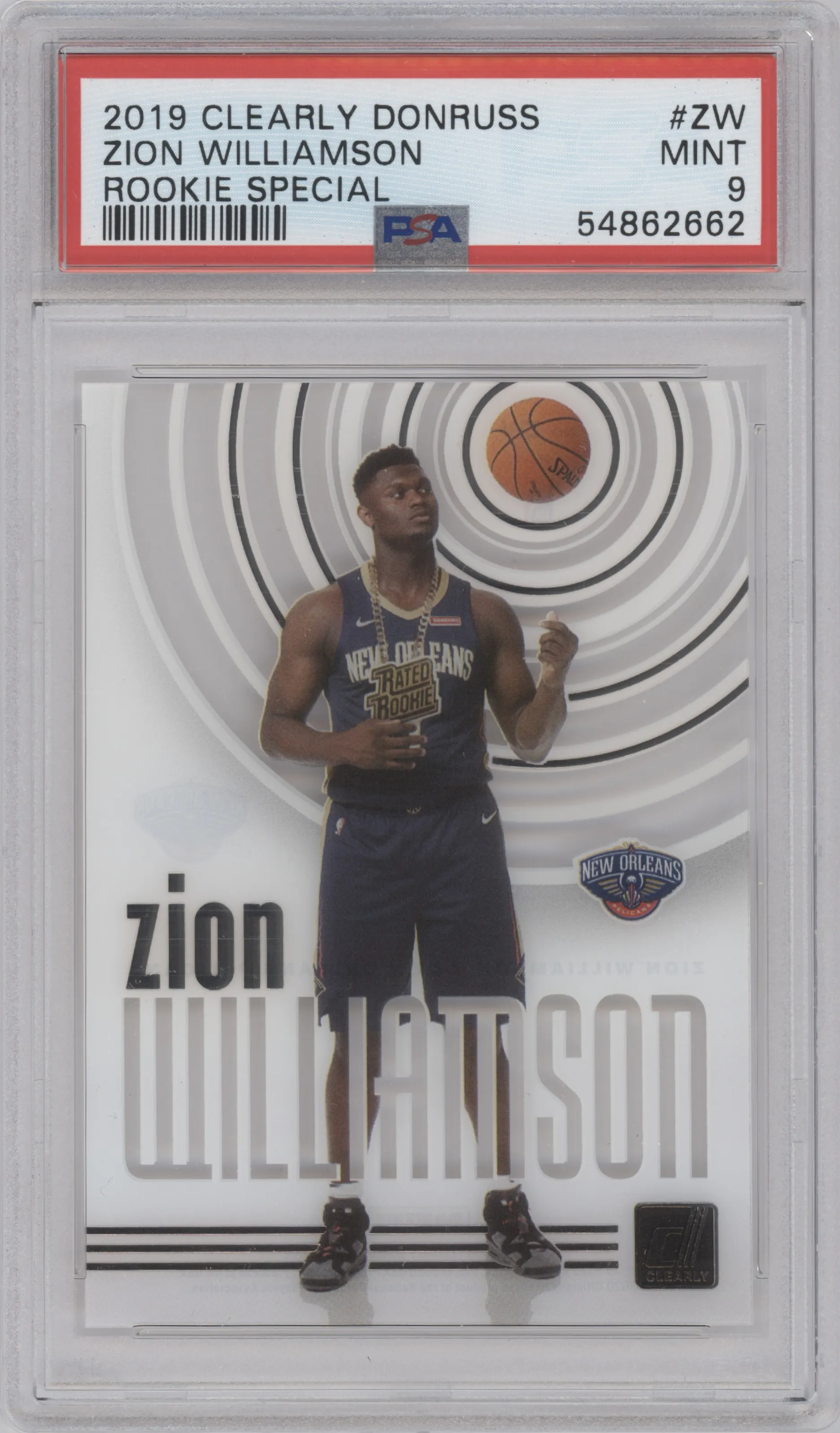 2019 Panini Clearly Donruss Rke.Special Zion Williamson #ZW PSA 9