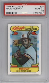 Eddie Murray  from the 1978 Kellogg's 3-D Super Stars set graded by PSA and given an overall grade of 10.