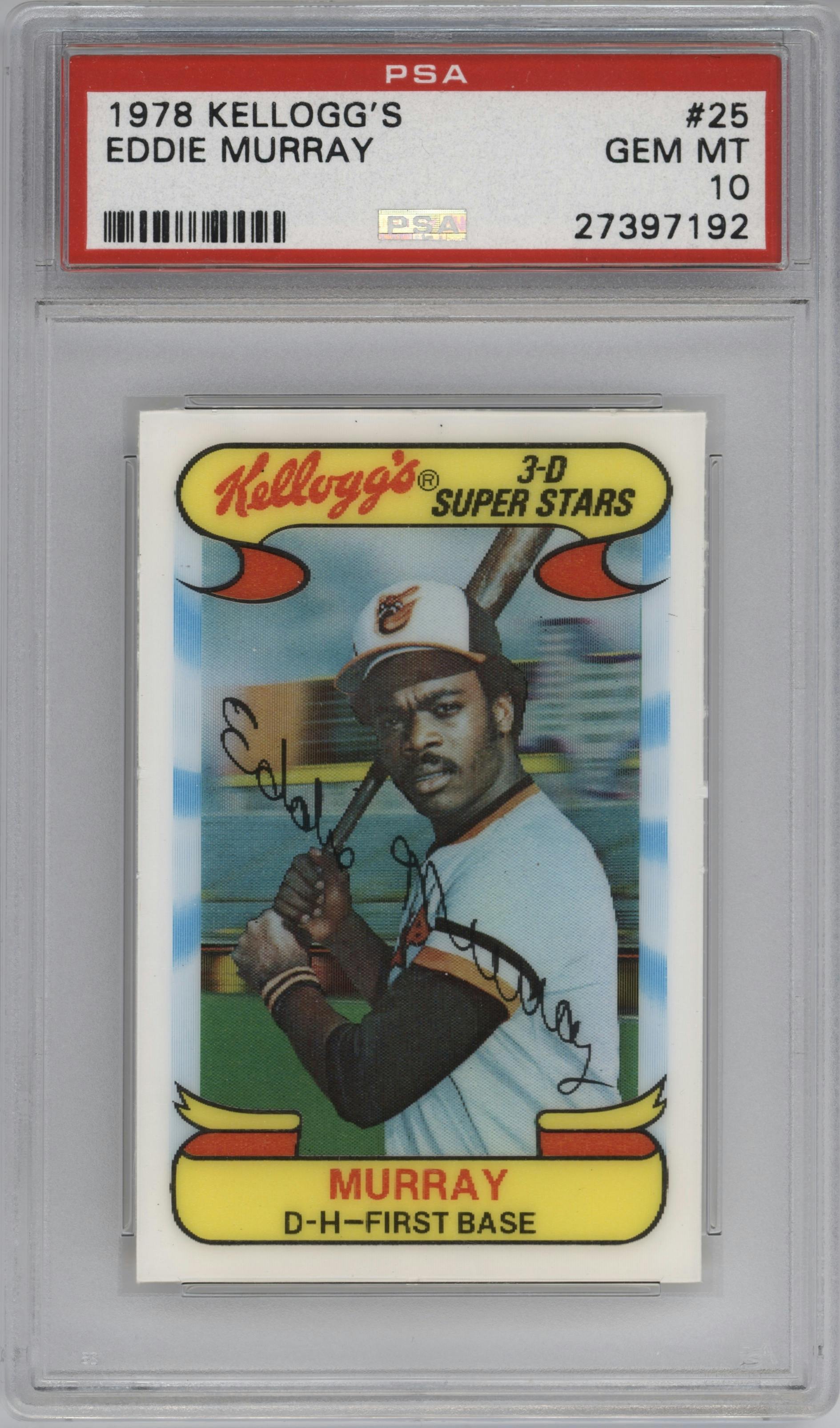 Eddie Murray  from the 1978 Kellogg's 3-D Super Stars set graded by PSA and given an overall grade of 10.
