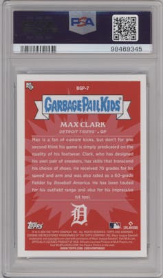 Max Elevation from the 2024 Bowman Chrome set graded by PSA and given an overall grade of 10.