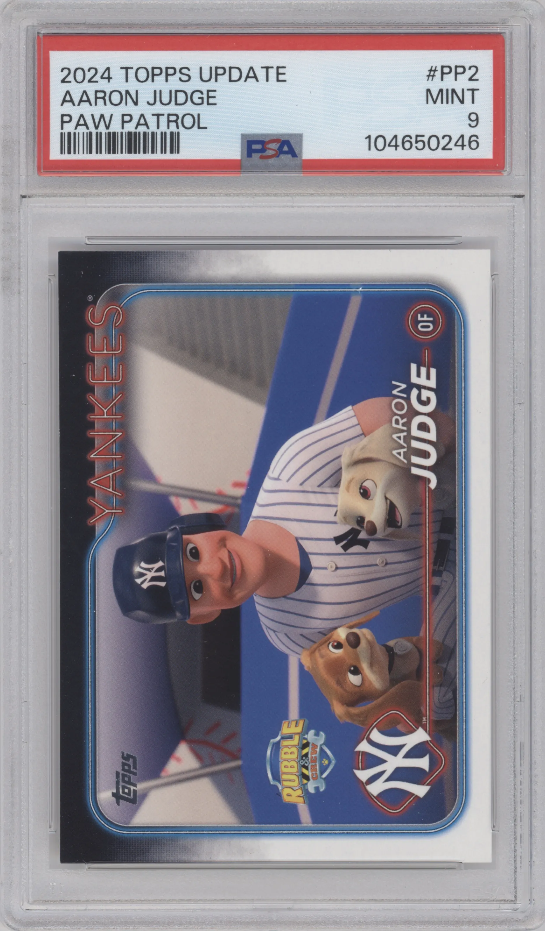 Aaron Judge  from the 2024 Topps Update set graded by PSA and given an overall grade of 9.