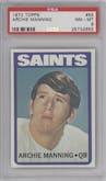 Archie Manning from the 1972 Topps set graded by PSA and given an overall grade of 8.