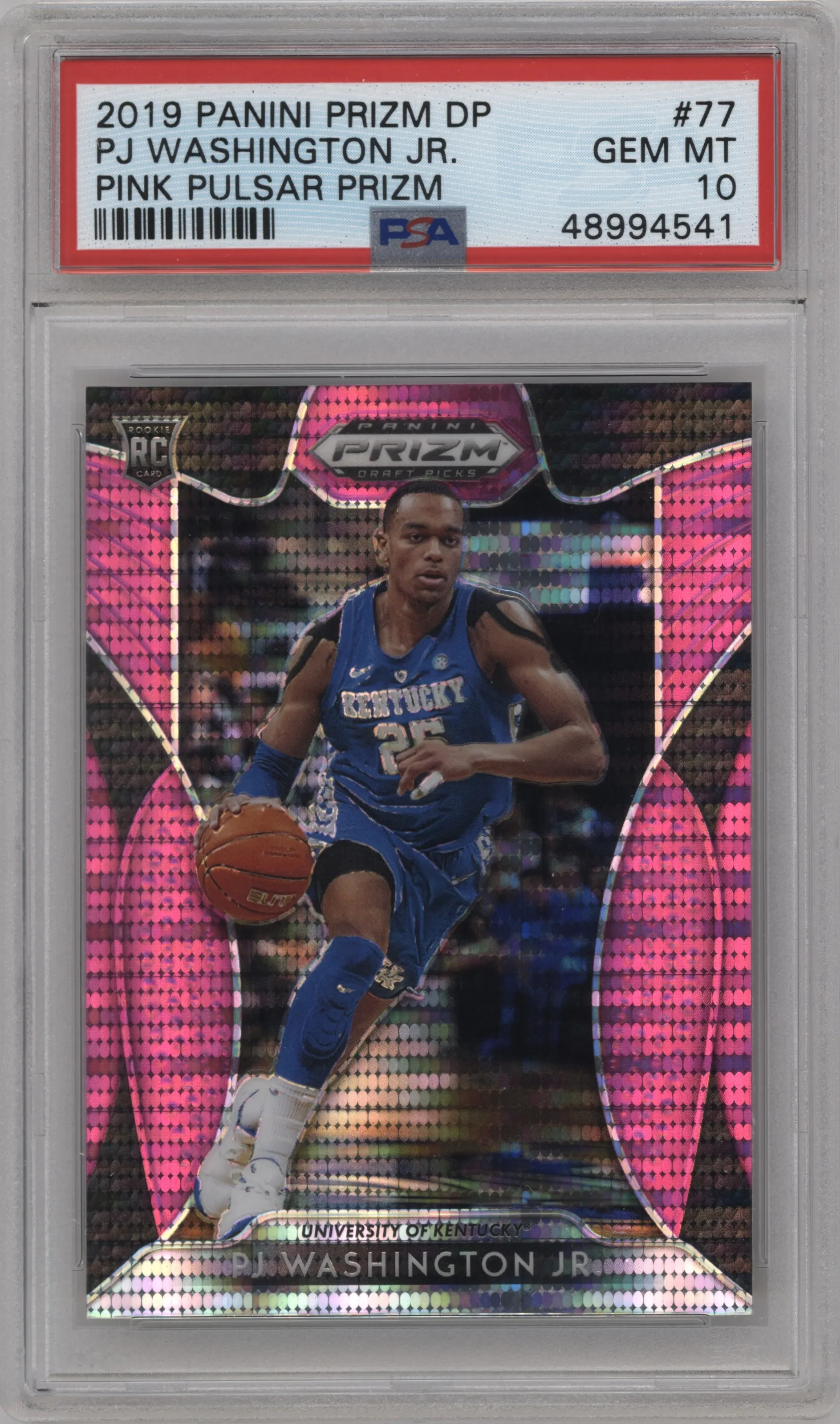 2019 Panini Prizm Draft Picks PJ Washington Jr. Pink Pulsar #77 PSA 10