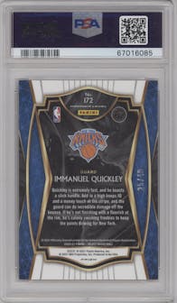 Immanuel Quickley from the 2020-21 Panini Select  set featuring a Disco Red parallel graded by PSA and given an overall grade of 10.