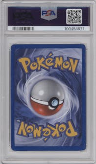 Pikachu from the 2007 Pokemon set featuring a Inverted Back Error parallel graded by PSA and given an overall grade of 6.