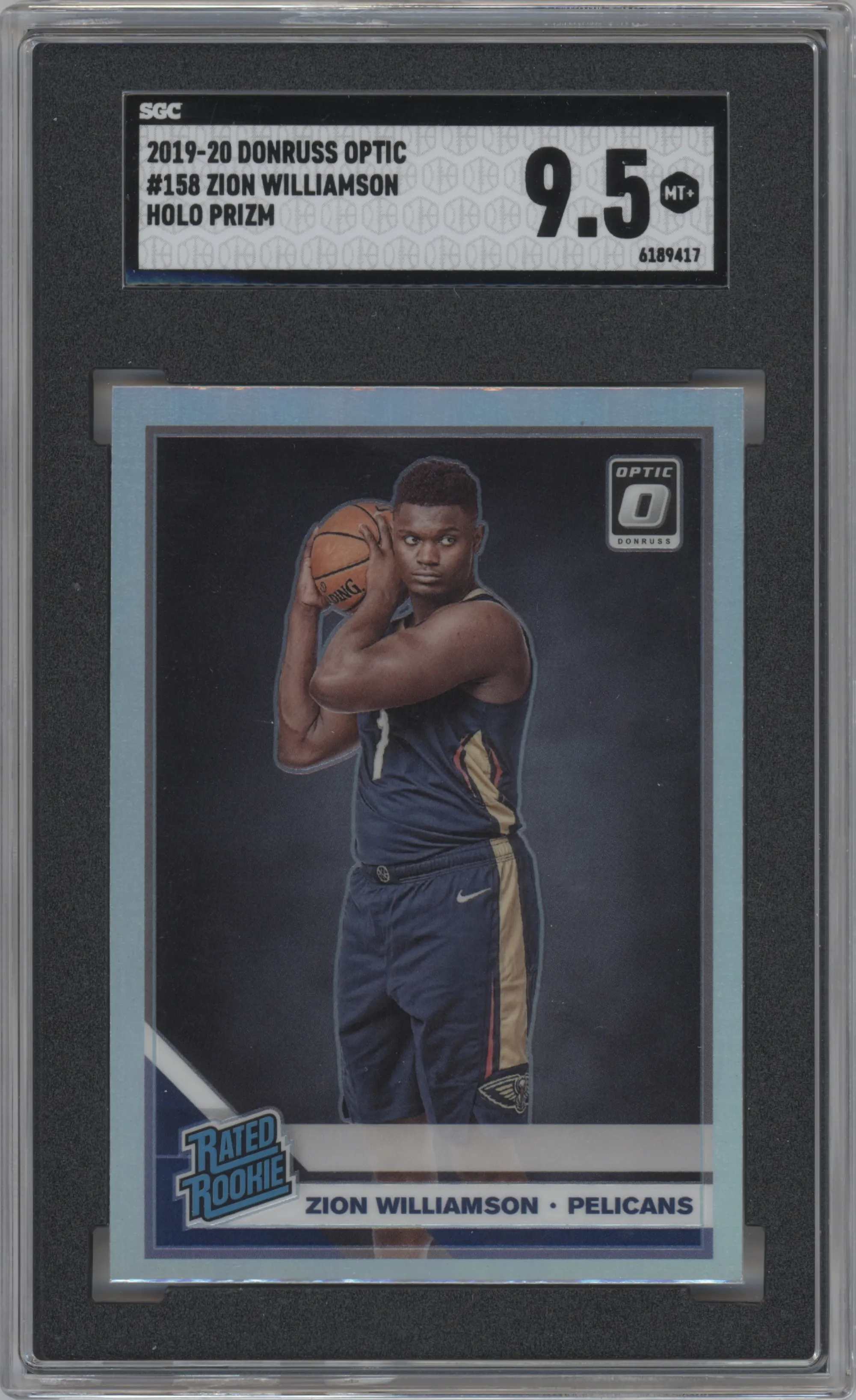 2019 Panini Donruss Optic Rated Rookie Zion Williamson Holo SGC 9.5