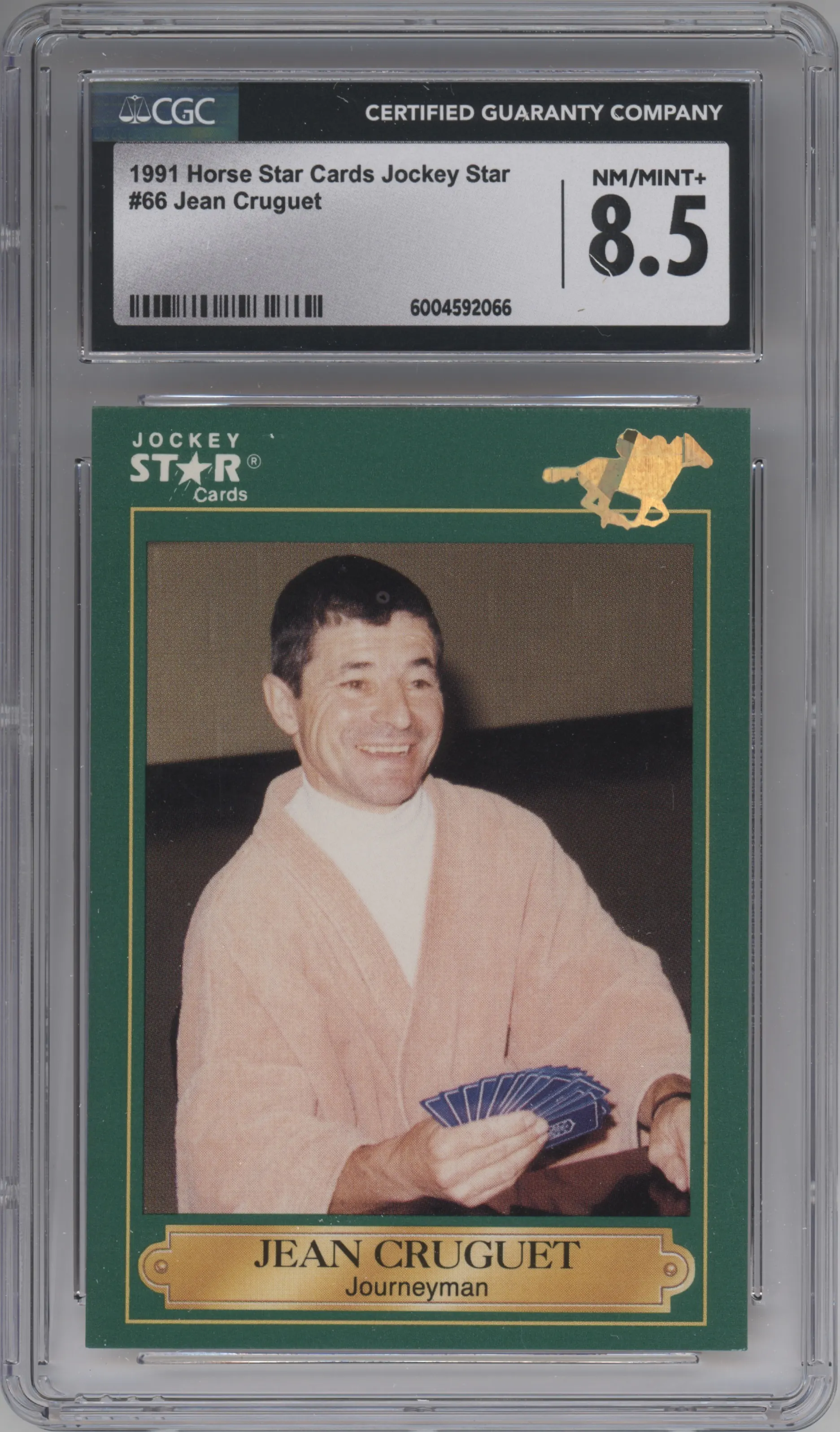 Jean Cruguet from the 1991 Jockey Star Jockeys set graded by CSG and given an overall grade of 8.5.
