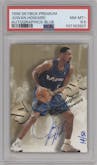 Juwan Howard from the 1998-99 Skybox Premium set featuring a Blue parallel graded by PSA and given an overall grade of 8.5.