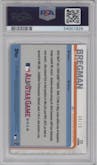 Alex Bregman from the 2019 Topps Chrome Update set featuring a Orange Refractor parallel graded by PSA and given an overall grade of 10.