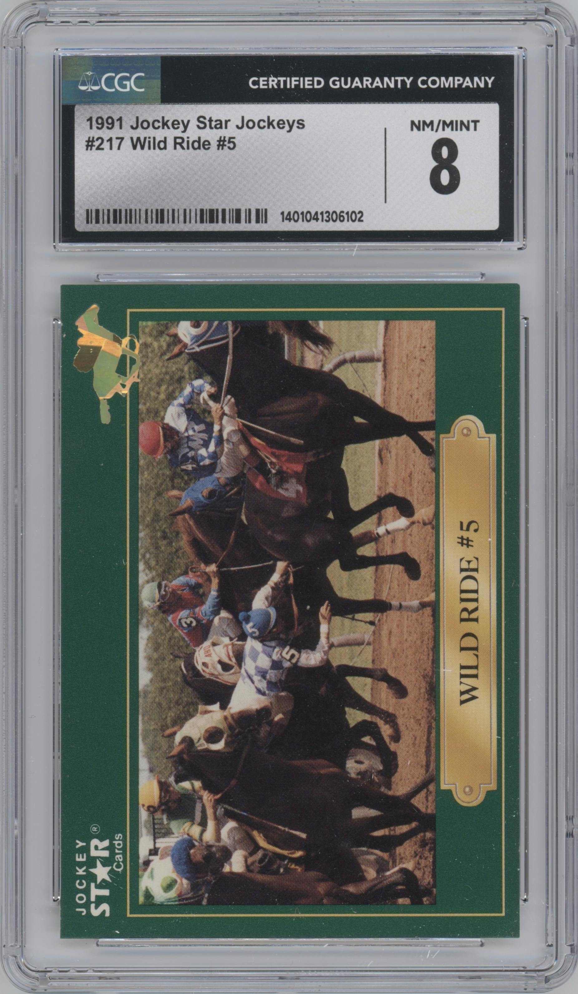 Wild Ride #5 from the 1991 Jockey Star Jockeys set graded by CSG and given an overall grade of 8.