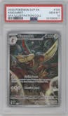Kingambit from the 2024 Pokemon SV set featuring a Shrouded Fable Kingambit Illustration Collection parallel graded by PSA and given an overall grade of 10.
