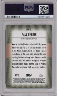 Paul Skenes from the 2024 Topps Chrome Update set graded by PSA and given an overall grade of 9.