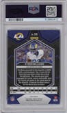 Kyren Williams  from the 2024 Panini Mosaic set featuring a Genesis parallel graded by PSA and given an overall grade of 10.