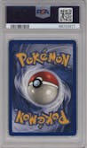 Chansey from the 1999 Pokemon set graded by PSA and given an overall grade of 8.