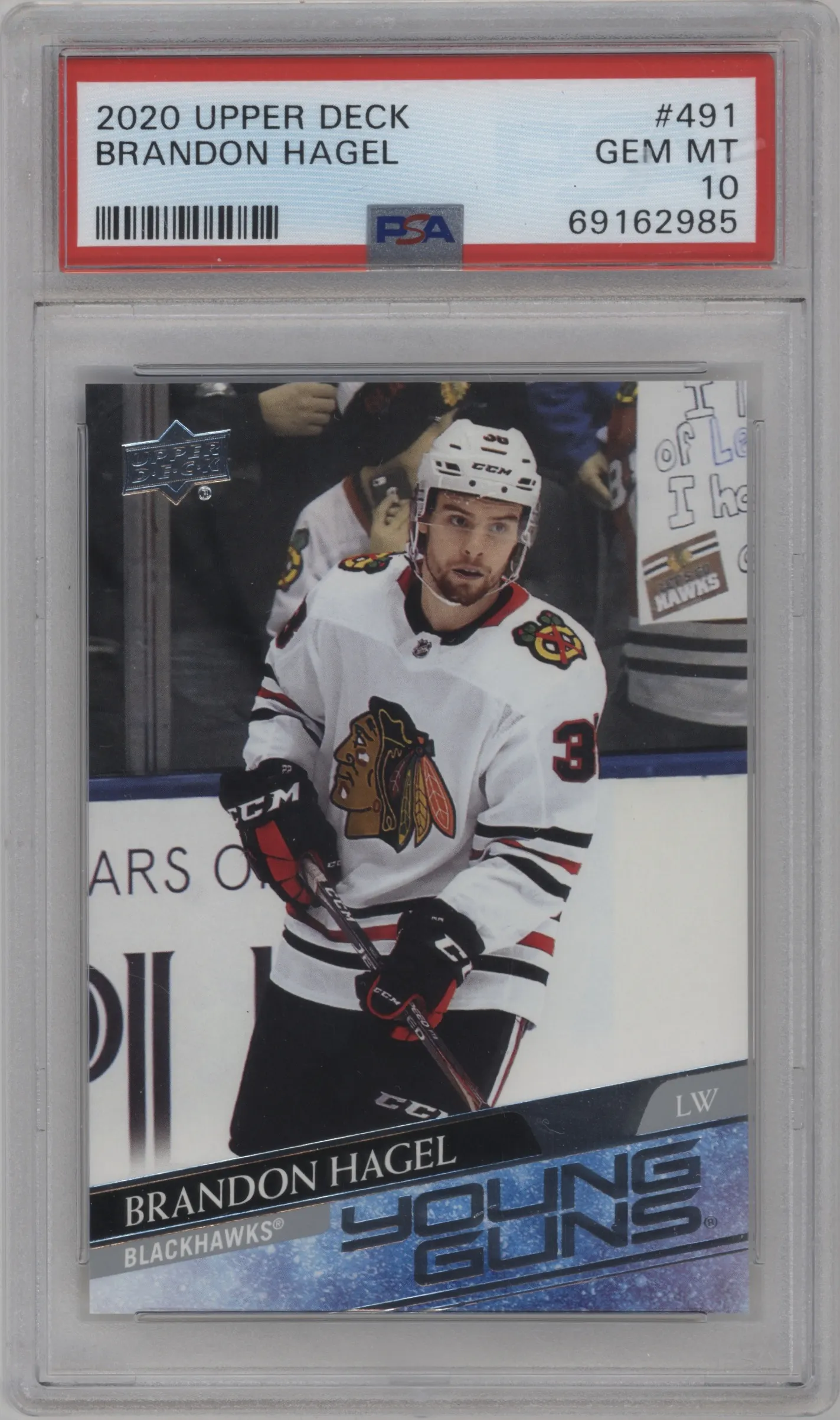 2020 Upper Deck Series 2 Young Guns Brandon Hagel #491 PSA 10