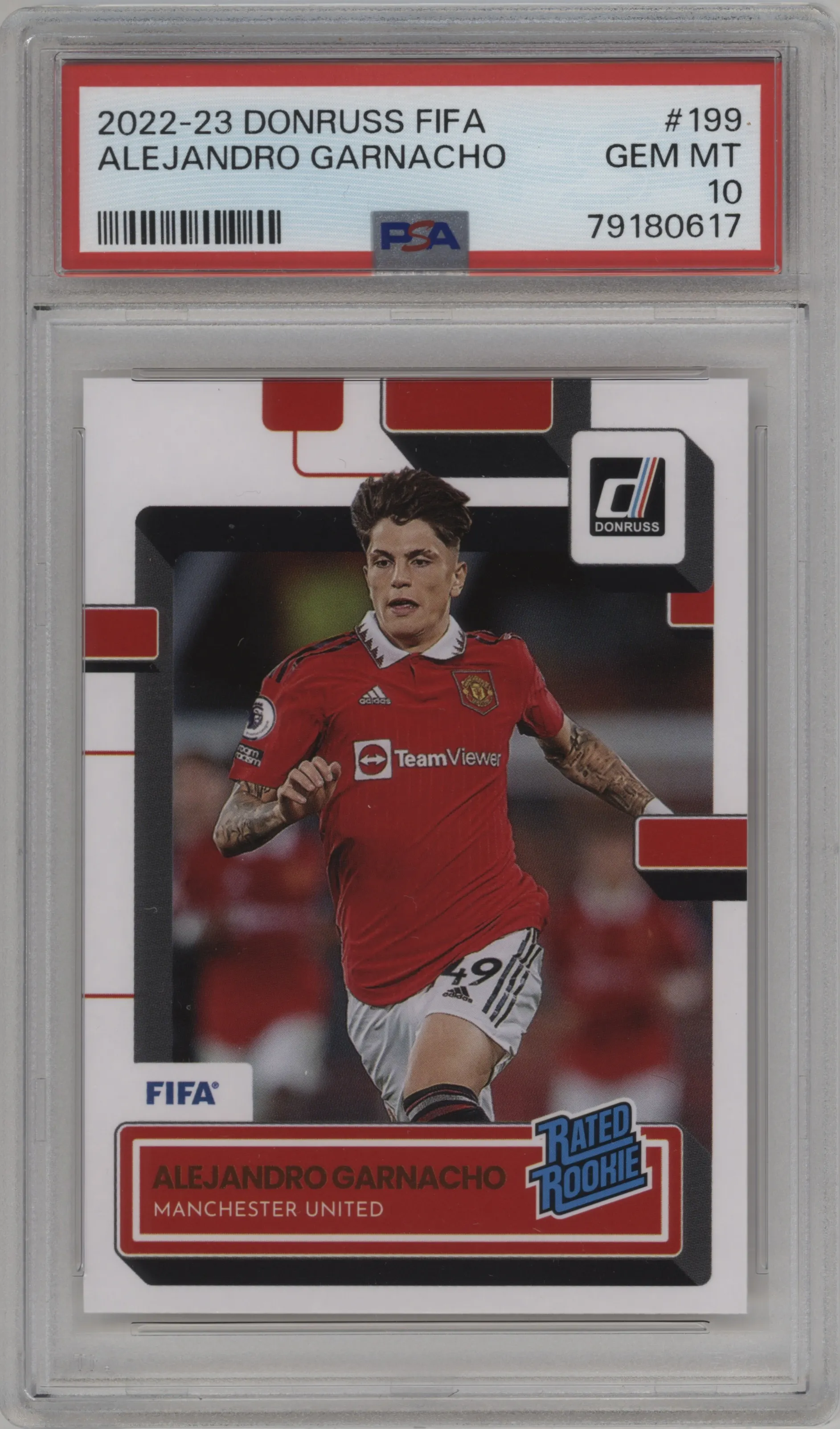 2022 Panini Donruss Rated Rookie Alejandro Garnacho PSA 10