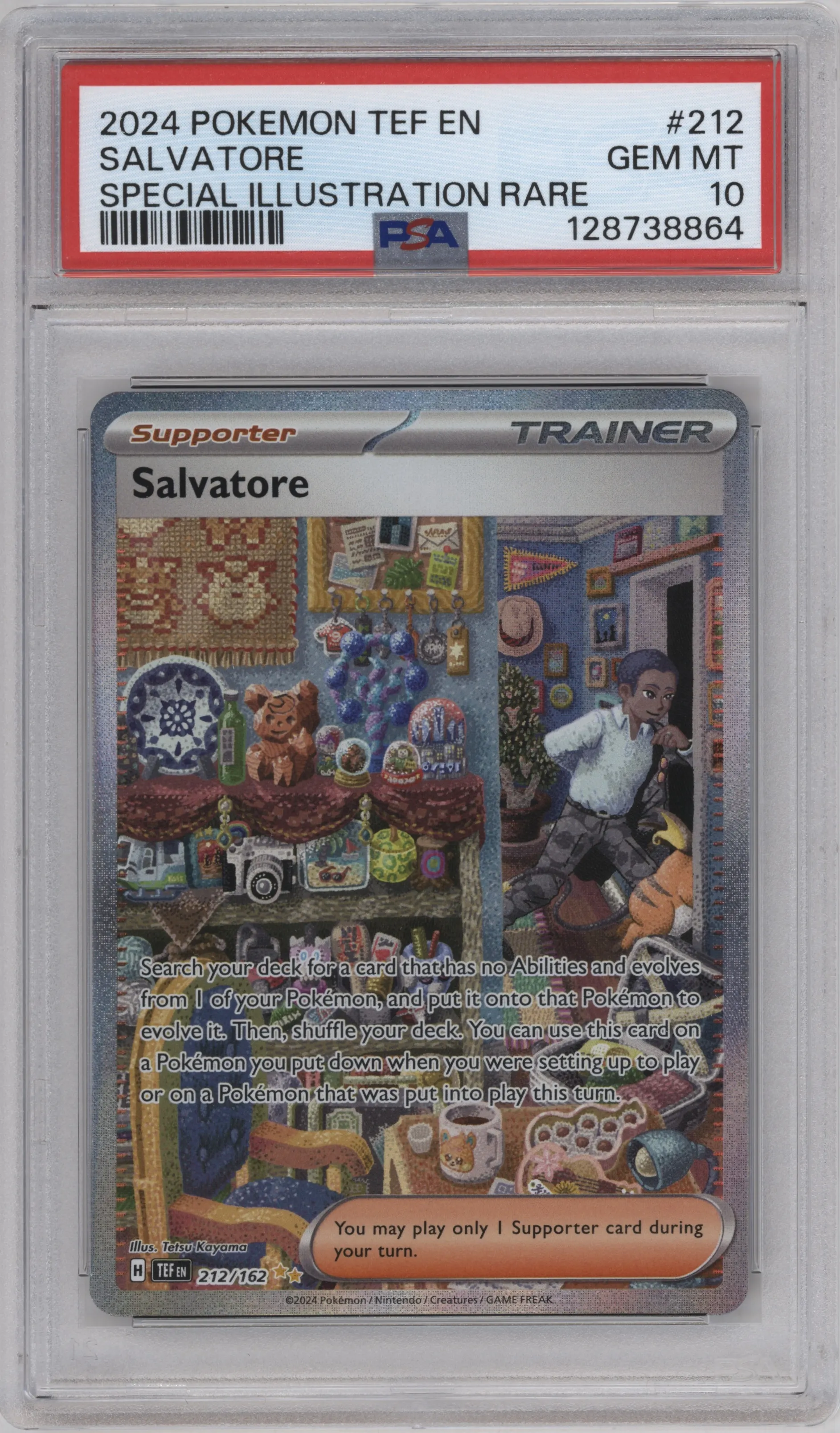 2024 Pokemon SV Temporal Forces Salvatore #212 PSA 10