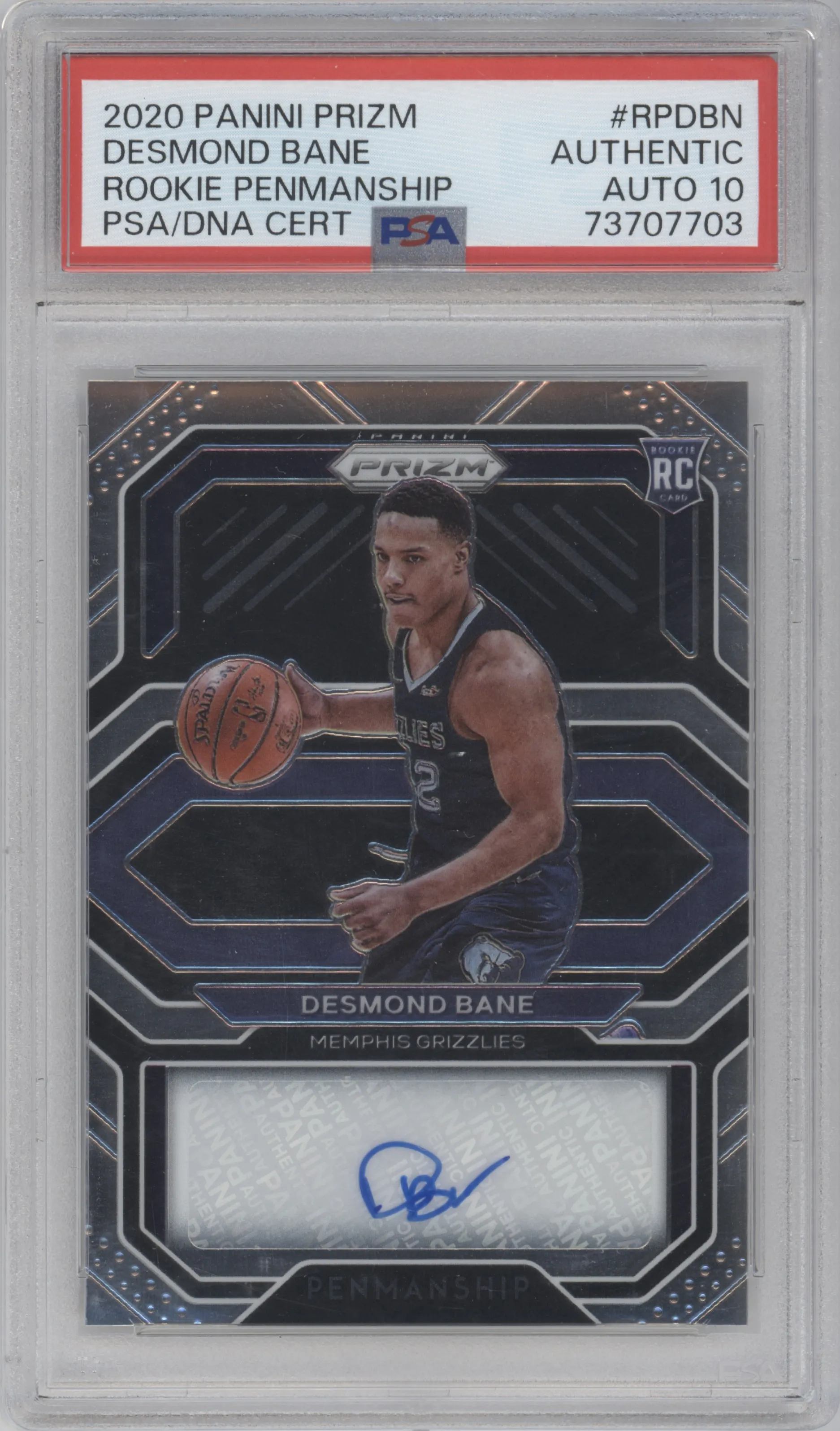 2020 Panini Prizm Rke.Pen. Desmond Bane PSA AUTHENTIC #RP-DBN PSA