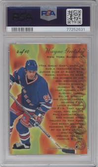 Wayne Gretzky  from the 1996-97 Flair set graded by PSA and given an overall grade of 9.