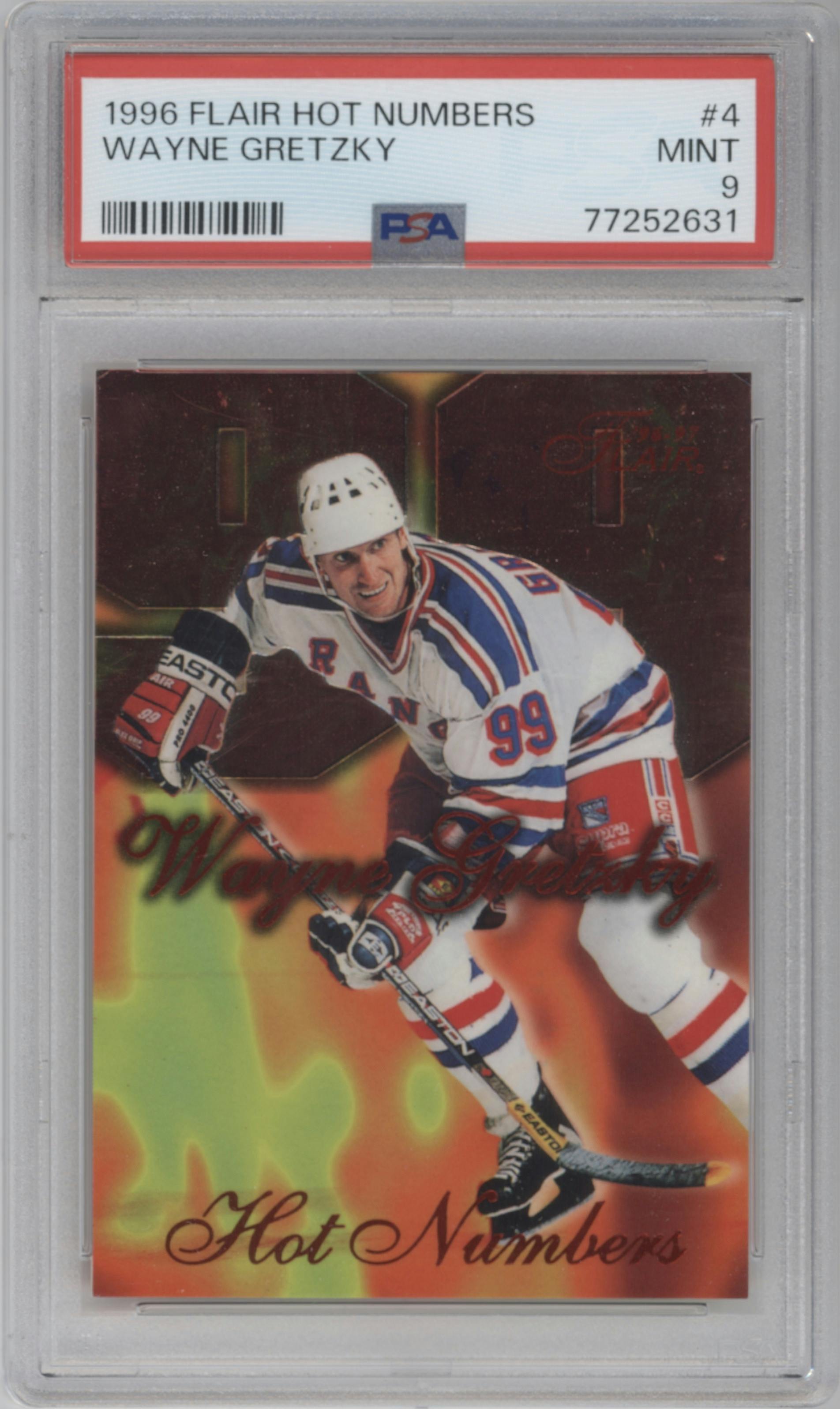 Wayne Gretzky  from the 1996-97 Flair set graded by PSA and given an overall grade of 9.