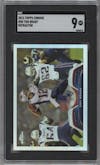 Tom Brady from the 2013 Topps Chrome set featuring a Refractor parallel graded by SGC and given an overall grade of 9.