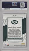 Ahmad "Sauce" Gardner from the 2022 Panini Donruss Elite set featuring a Status Sparkle parallel graded by PSA and given an overall grade of 10.