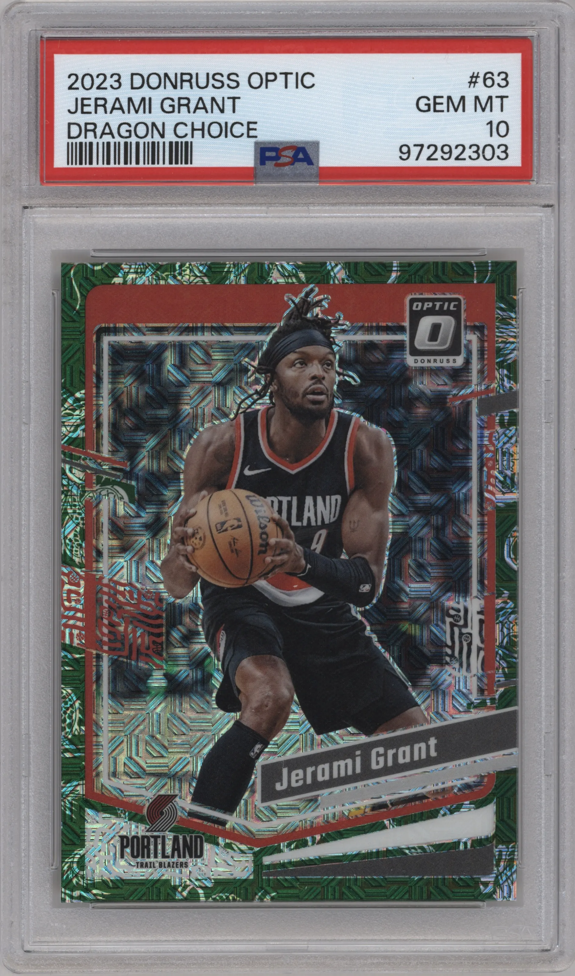 2023 Donruss Optic Jerami Grant Choice Dragon #63 PSA 10