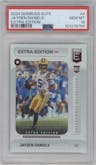 Jayden Daniels from the 2024 Panini Donruss Elite set graded by PSA and given an overall grade of 10.