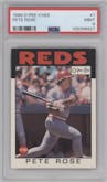 Pete Rose  from the 1986 O-Pee-Chee set graded by PSA and given an overall grade of 9.