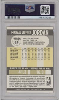 Michael Jordan from the 1990-91 Fleer set graded by PSA and given an overall grade of 9.