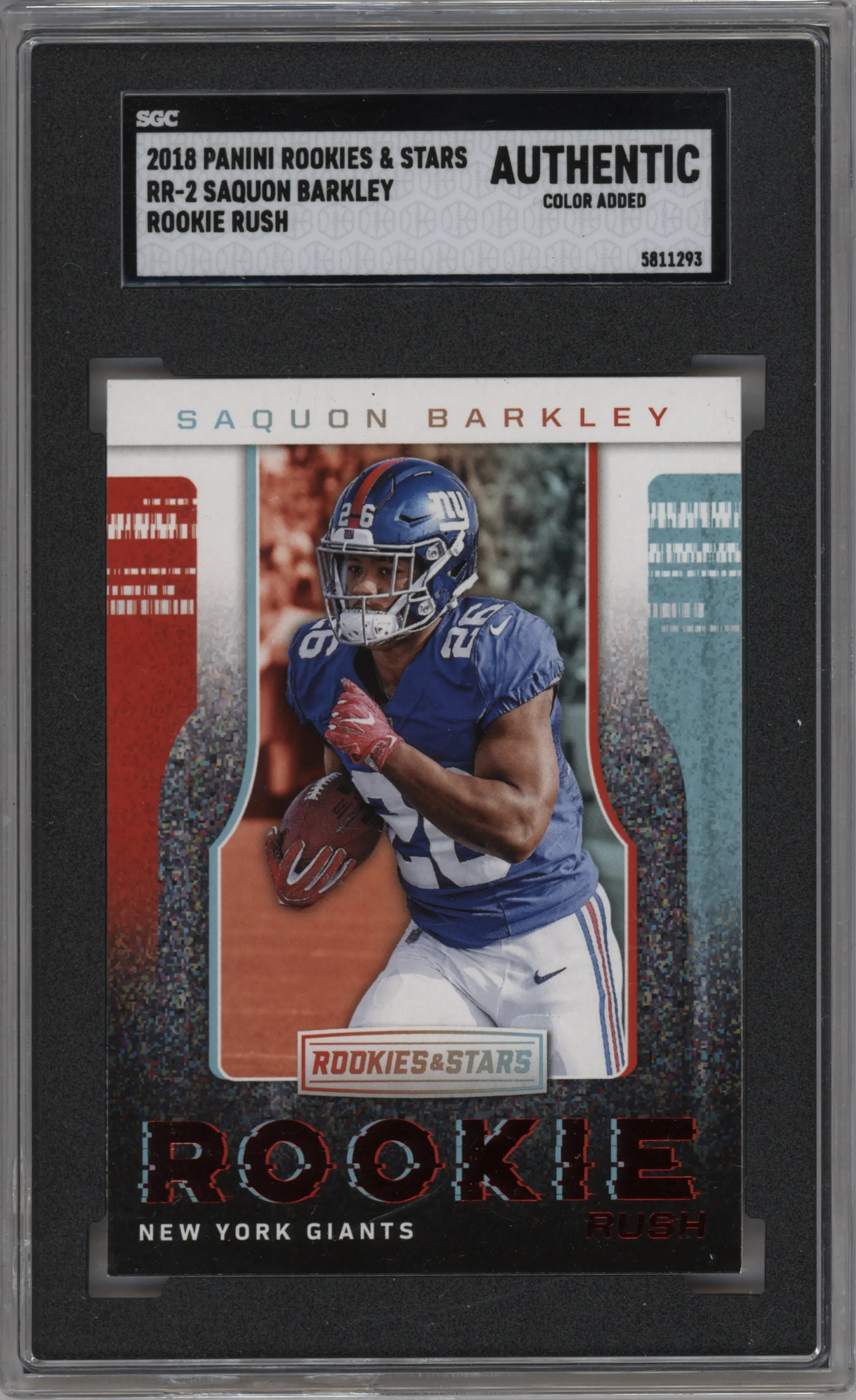 2018 Panini Rookies & Stars Rookie Rush Saquon Barkley SGC AUTHENTIC SGC