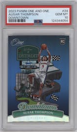 Ausar Thompson from the 2023-24 Panini One and One set graded by PSA and given an overall grade of 10.