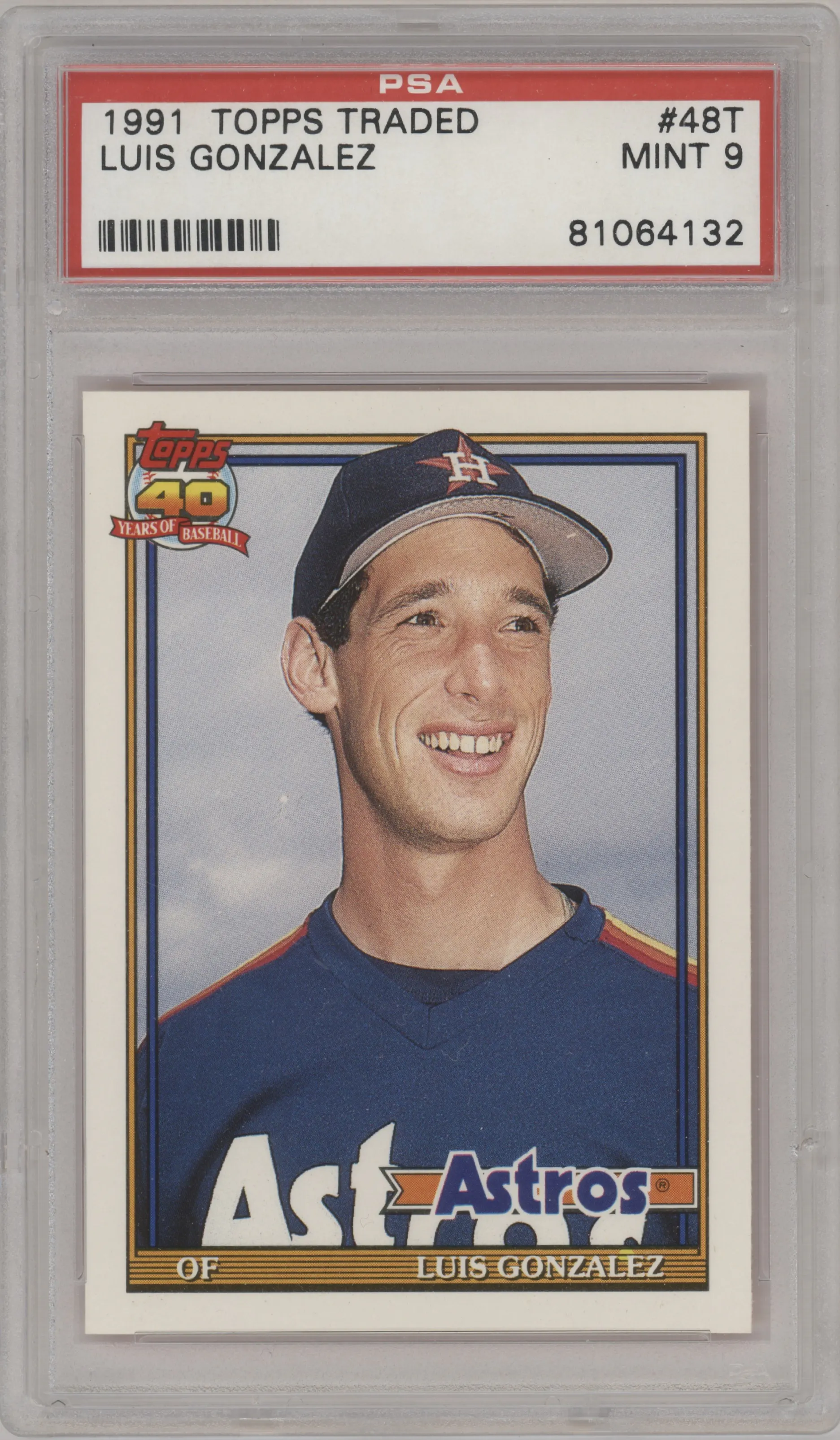 1991 Topps Traded Luis Gonzalez PSA 9