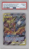 Moltres/Zapdos/Articuno GX from the 2019 Pokemon S&M  set featuring a Hidden Fates Elite Trainer Box parallel graded by PSA and given an overall grade of 9.