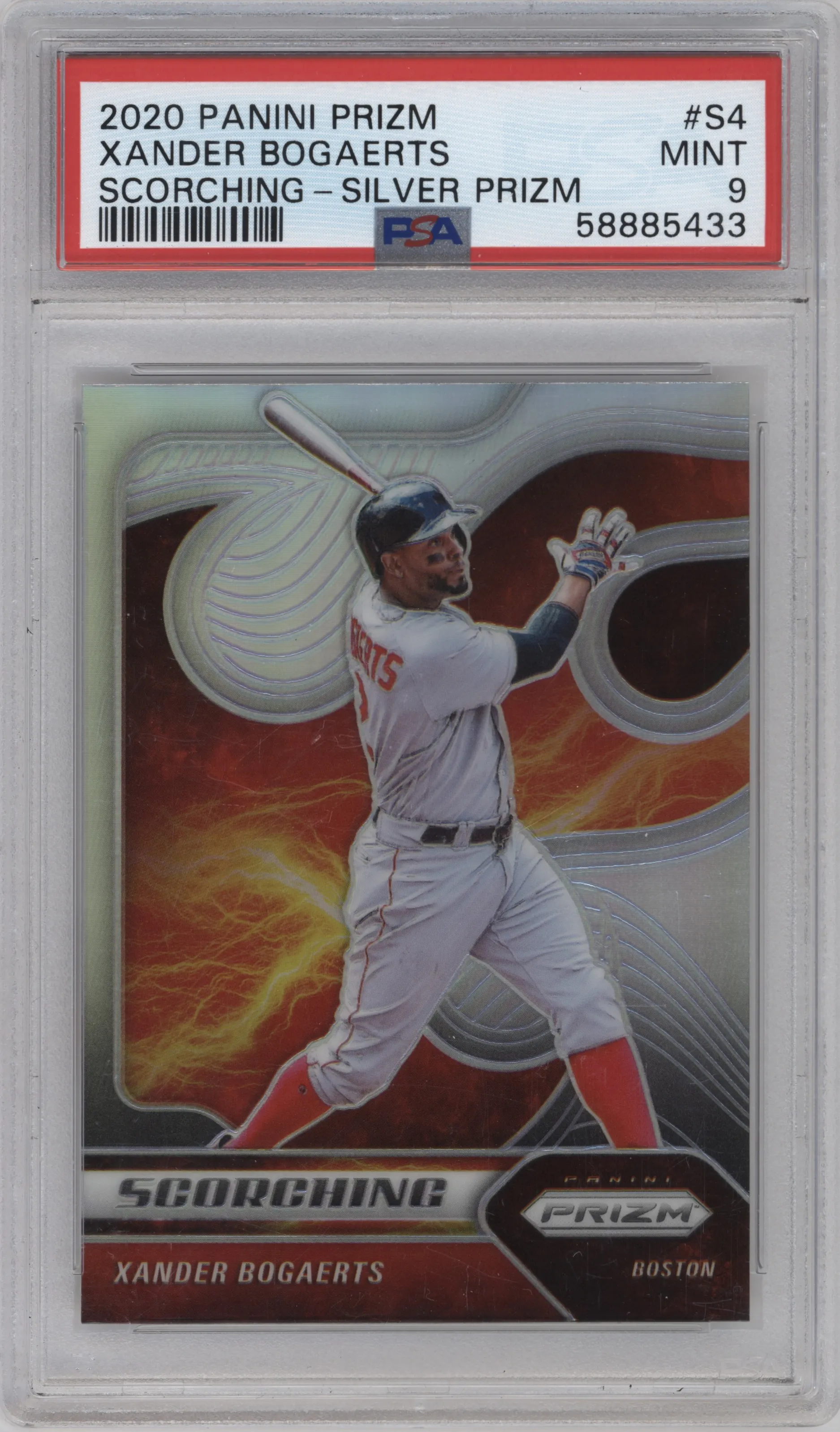 2020 Panini Prizm Scorching Xander Bogaerts Silver Prizm PSA 9