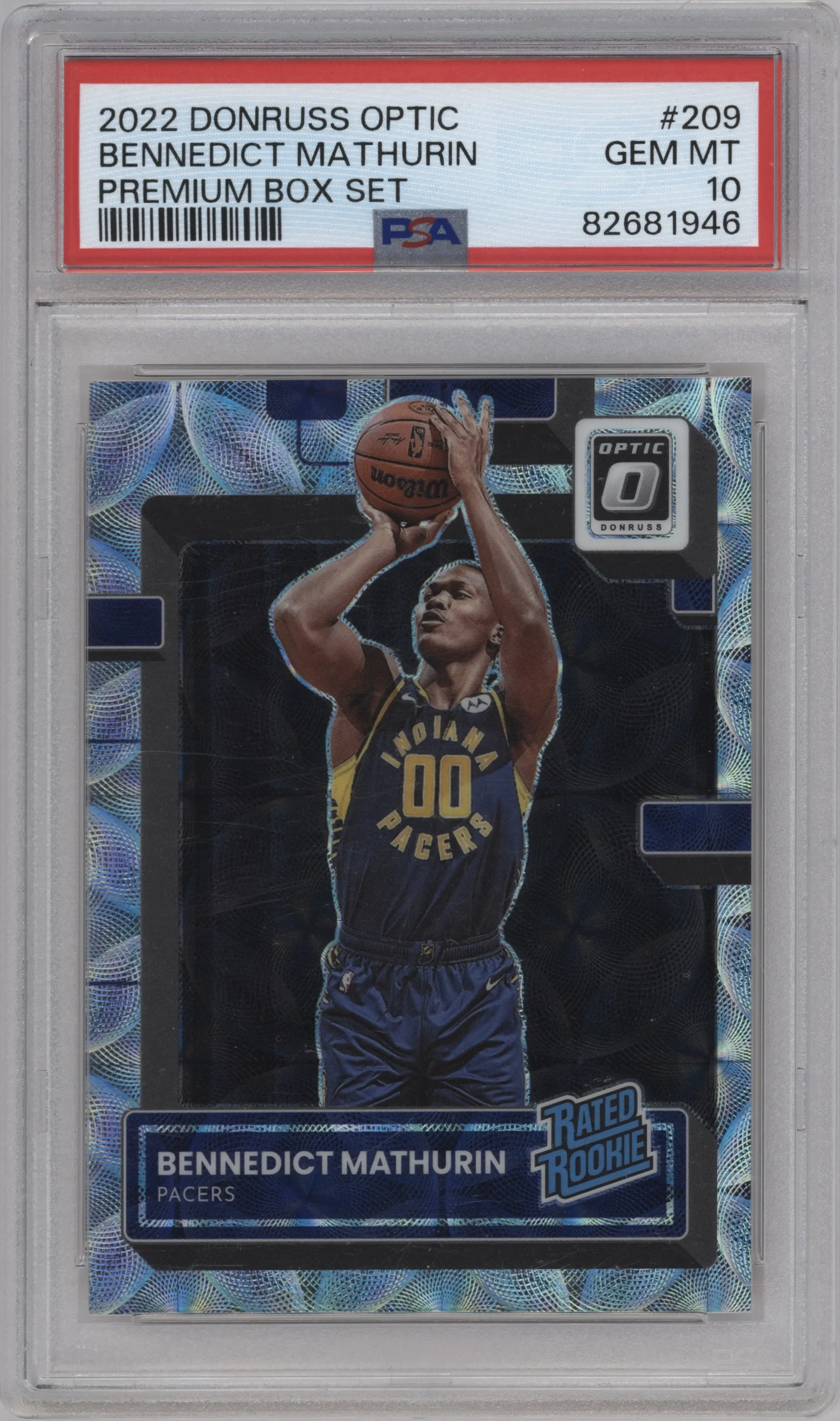 2022 Panini Donruss Optic Rated Rookie Bennedict Mathurin Premium Box Set PSA 10