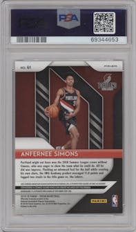 Anfernee Simons from the 2018-19 Panini Prizm set featuring a Pink Ice parallel graded by PSA and given an overall grade of 9.