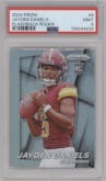Jayden Daniels from the 2024 Panini Prizm set graded by PSA and given an overall grade of 9.