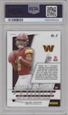 Jayden Daniels from the 2024 Panini Prizm set graded by PSA and given an overall grade of 9.