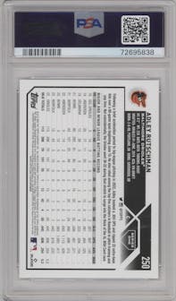 Adley Rutschman from the 2023 Topps Series 1 set graded by PSA and given an overall grade of 10.